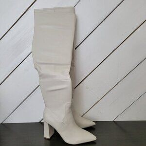 NEW Wild Pair Eileene Pointed Toe Knee High Boots 7M  Bone